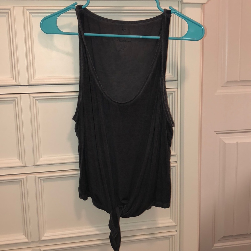 Cropped Grey Tied Tank